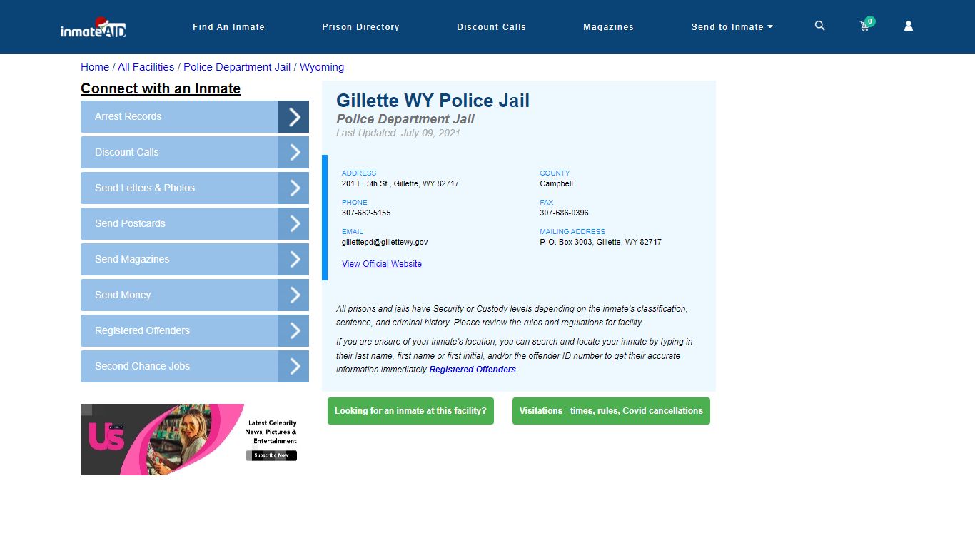 Gillette WY Police Jail & Inmate Search - Gillette, WY